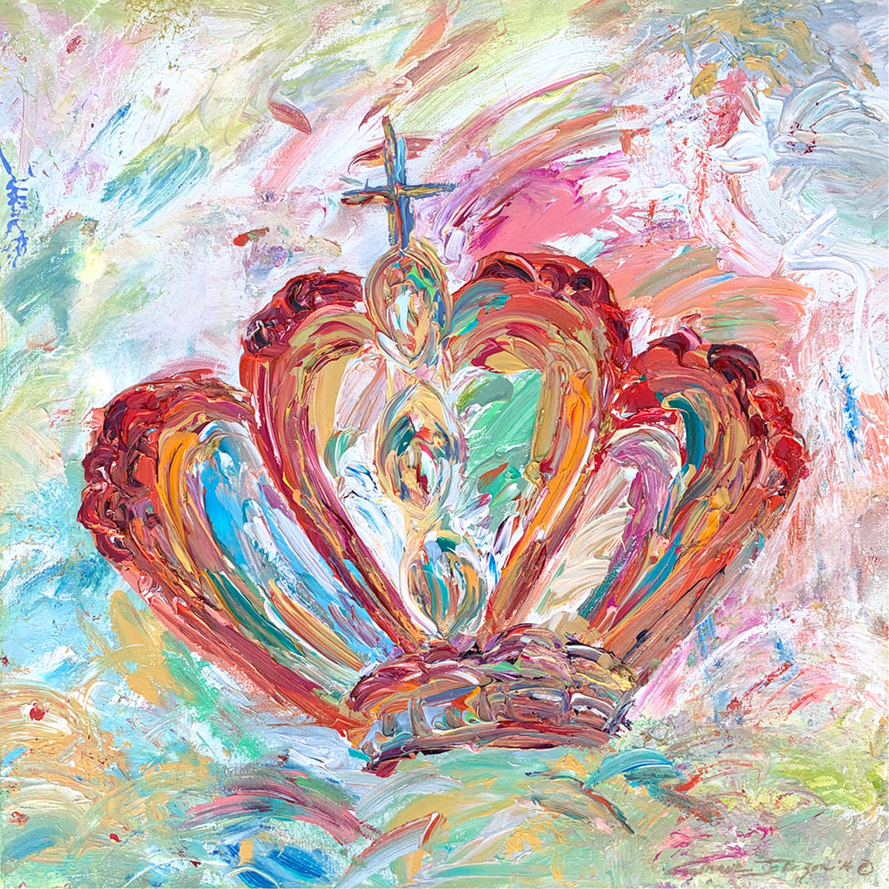 Kingdom Crown -24x24 Original Painting-Original Fine Art-King's Daughters Regal Lifestyle Collection