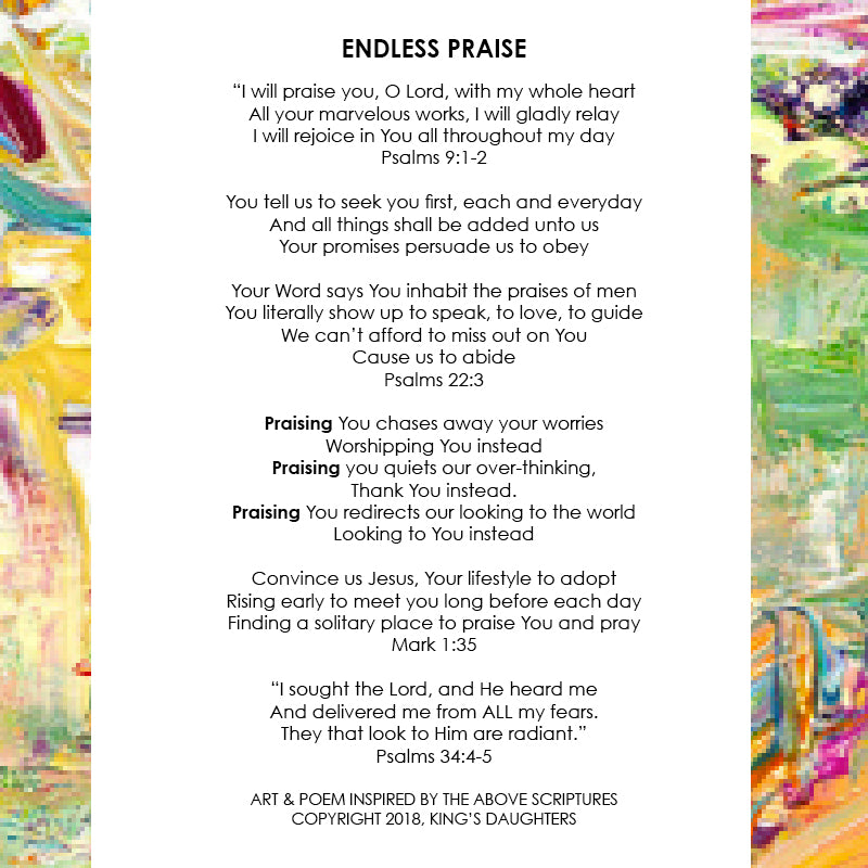 Endless Praise • Giclee I-Giclee-King's Daughters Regal Lifestyle Collection